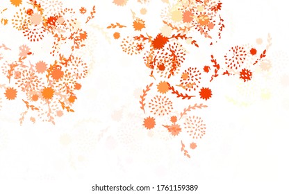 Light Red vector abstract backdrop with flowers, roses. Colorful illustration in doodle style with flowers. Colorful pattern for kid's books.