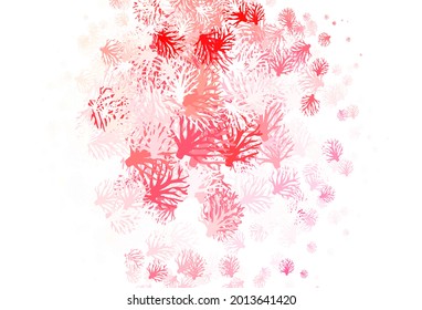Light Red vector abstract backdrop with branches. Illustration with doodles on abstract template. Pattern for heads of websites, designs.
