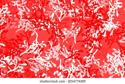 Light Red vector abstract backdrop with leaves, branches. Decorative design in Indian style on white background. New design for your business.