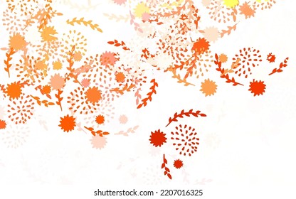 Light Red vector abstract backdrop with flowers Colorful illustration in doodle style with flowers. Template for backgrounds of cell phones.