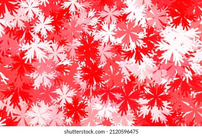 Light Red vector abstract background with flowers. Flowers in natural style on white background. The best design for your business.