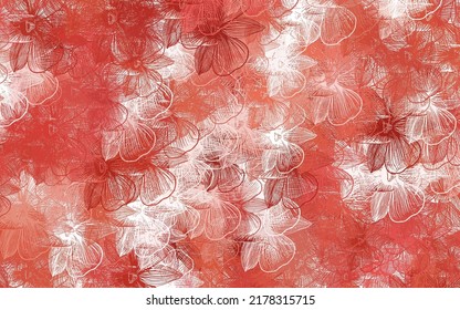 Light Red vector abstract background with flowers. Flowers with gradient on white background. A new texture for your wallpaper design.