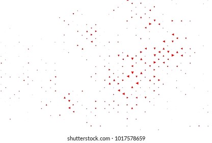 Light Red vector abstract colorful background, which consist of triangles. Pattern with colored triangles on white background.