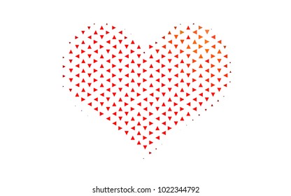 Light Red vector abstract colorful background, which consist of triangles. Pattern with colored triangles on white background.