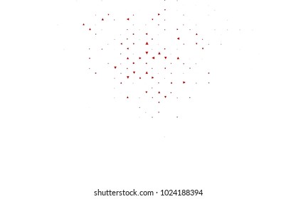 Light Red vector abstract colorful background, which consist of triangles. Pattern with colored triangles on white background.