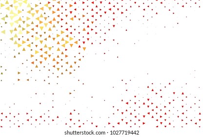 Light Red vector abstract colorful background, which consist of triangles. Pattern with colored triangles on white background.