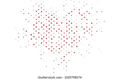 Light Red vector abstract colorful background, which consist of triangles. Pattern with colored triangles on white background.