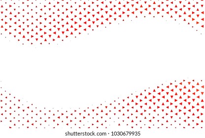 Light Red vector abstract colorful background, which consist of triangles. Pattern with colored triangles on white background.