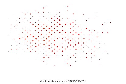 Light Red vector abstract colorful background, which consist of triangles. Pattern with colored triangles on white background.