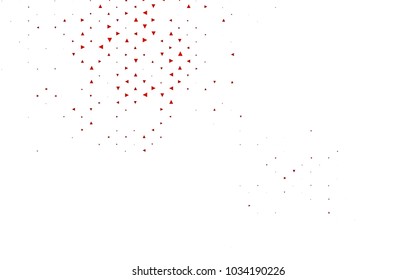 Light Red vector abstract colorful background, which consist of triangles. Pattern with colored triangles on white background.