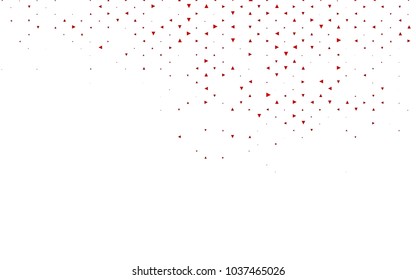 Light Red vector abstract colorful background, which consist of triangles. Pattern with colored triangles on white background.