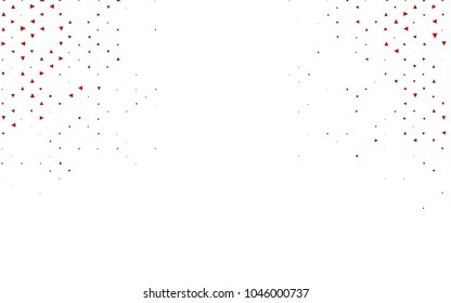 Light Red vector abstract colorful background, which consist of triangles. Pattern with colored triangles on white background.