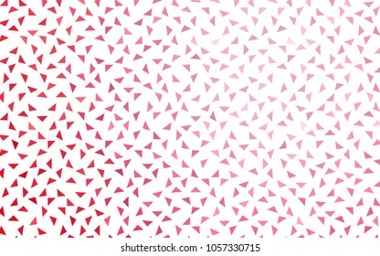 Light Red vector abstract colorful background, which consist of triangles. Pattern with colored triangles on white background.