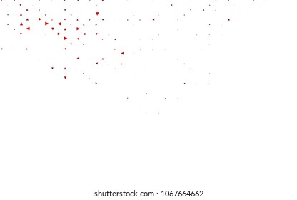 Light Red vector abstract colorful background, which consist of triangles. Pattern with colored triangles on white background.