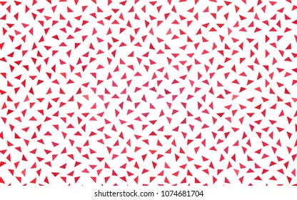 Light Red vector abstract colorful background, which consist of triangles. Pattern with colored triangles on white background.