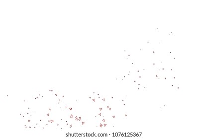 Light Red vector abstract colorful background, which consist of triangles. Pattern with colored triangles on white background.