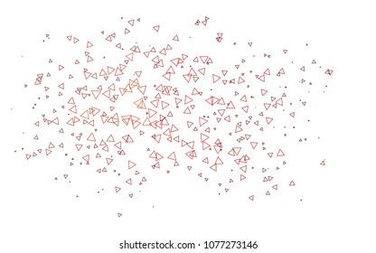Light Red vector abstract colorful background, which consist of triangles. Pattern with colored triangles on white background.