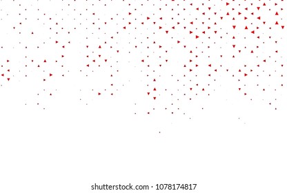 Light Red vector abstract colorful background, which consist of triangles. Pattern with colored triangles on white background.