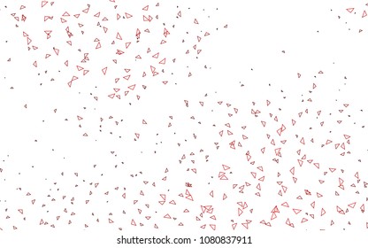 Light Red vector abstract colorful background, which consist of triangles. Pattern with colored triangles on white background.