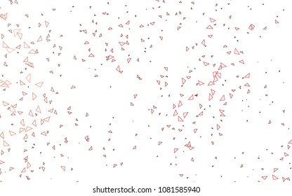 Light Red vector abstract colorful background, which consist of triangles. Pattern with colored triangles on white background.
