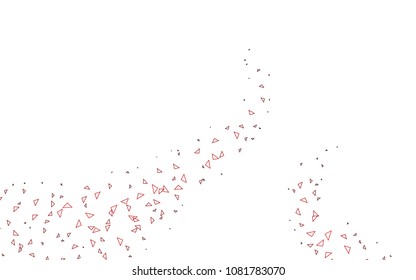 Light Red vector abstract colorful background, which consist of triangles. Pattern with colored triangles on white background.