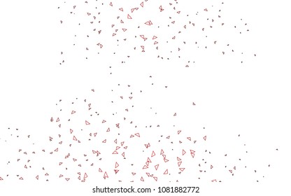 Light Red vector abstract colorful background, which consist of triangles. Pattern with colored triangles on white background.