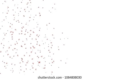 Light Red vector abstract colorful background, which consist of triangles. Pattern with colored triangles on white background.