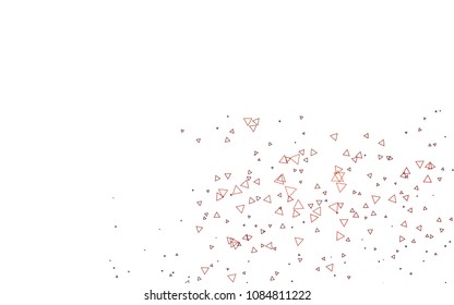 Light Red vector abstract colorful background, which consist of triangles. Pattern with colored triangles on white background.