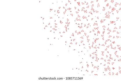 Light Red vector abstract colorful background, which consist of triangles. Pattern with colored triangles on white background.