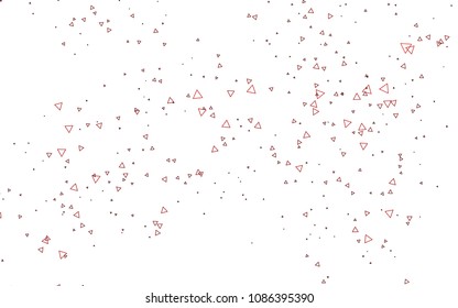 Light Red vector abstract colorful background, which consist of triangles. Pattern with colored triangles on white background.