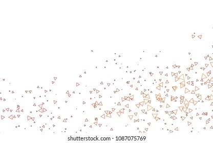 Light Red vector abstract colorful background, which consist of triangles. Pattern with colored triangles on white background.