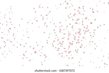 Light Red vector abstract colorful background, which consist of triangles. Pattern with colored triangles on white background.
