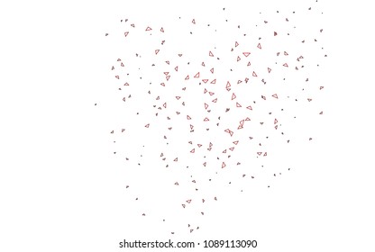 Light Red vector abstract colorful background, which consist of triangles. Pattern with colored triangles on white background.