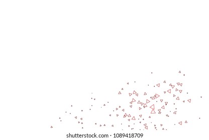 Light Red vector abstract colorful background, which consist of triangles. Pattern with colored triangles on white background.