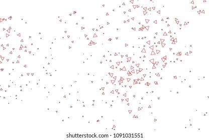 Light Red vector abstract colorful background, which consist of triangles. Pattern with colored triangles on white background.