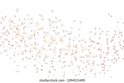 Light Red vector abstract colorful background, which consist of triangles. Pattern with colored triangles on white background.