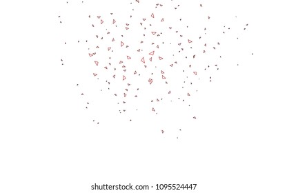 Light Red vector abstract colorful background, which consist of triangles. Pattern with colored triangles on white background.