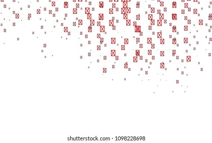 Light Red vector abstract colorful background, which consist of triangles. Pattern with colored triangles on white background.
