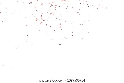 Light Red vector abstract colorful background, which consist of triangles. Pattern with colored triangles on white background.