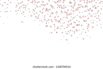 Light Red vector abstract colorful background, which consist of triangles. Pattern with colored triangles on white background.