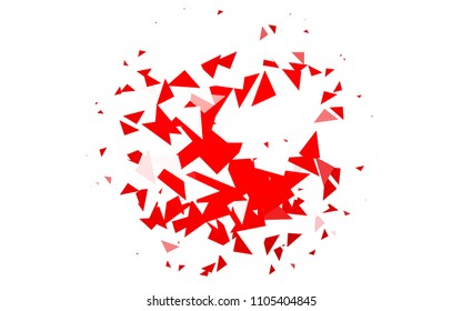 Light Red vector abstract colorful background, which consist of triangles. Pattern with colored triangles on white background.