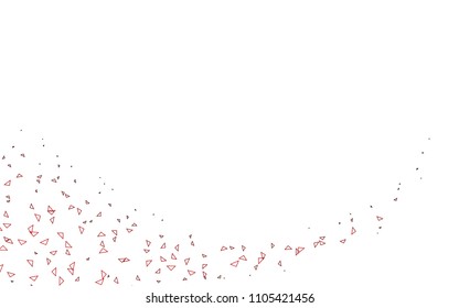 Light Red vector abstract colorful background, which consist of triangles. Pattern with colored triangles on white background.