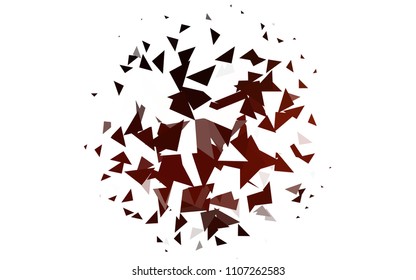 Light Red vector abstract colorful background, which consist of triangles. Pattern with colored triangles on white background.