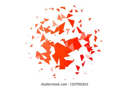 Light Red vector abstract colorful background, which consist of triangles. Pattern with colored triangles on white background.