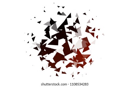 Light Red vector abstract colorful background, which consist of triangles. Pattern with colored triangles on white background.