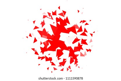 Light Red vector abstract colorful background, which consist of triangles. Pattern with colored triangles on white background.