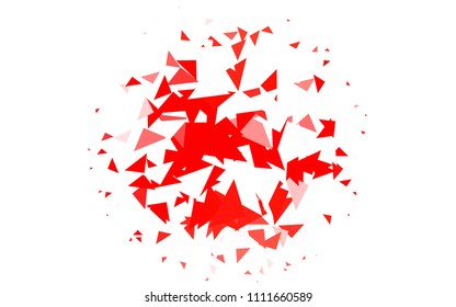 Light Red vector abstract colorful background, which consist of triangles. Pattern with colored triangles on white background.