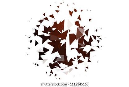 Light Red vector abstract colorful background, which consist of triangles. Pattern with colored triangles on white background.