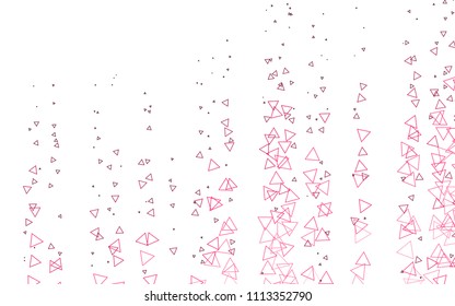 Light Red vector abstract colorful background, which consist of triangles. Pattern with colored triangles on white background.