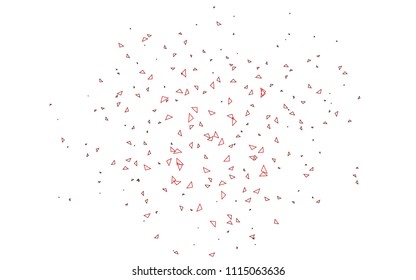 Light Red vector abstract colorful background, which consist of triangles. Pattern with colored triangles on white background.